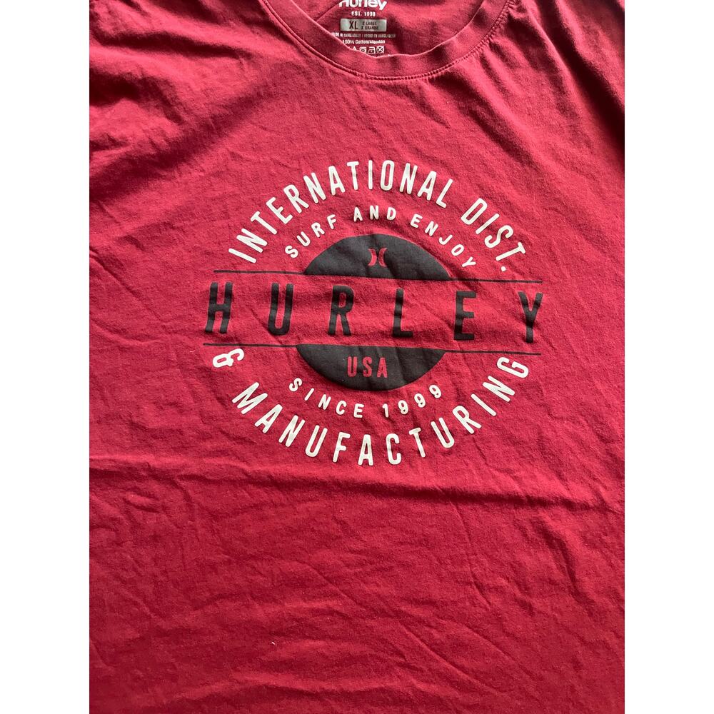 Burgundy Dark Red Hurley X Large Adult T-shirt